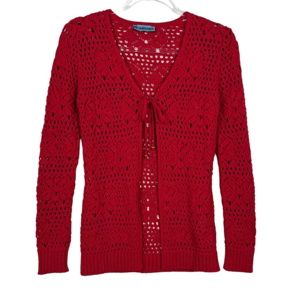 Y2K Crochet Knit Front Tie Fairy Long Sleeve